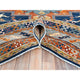 Navy Blue, Wool Hand Knotted, Armenian Inspired Design 200 KPSI Rug, 8'4"x9'7"