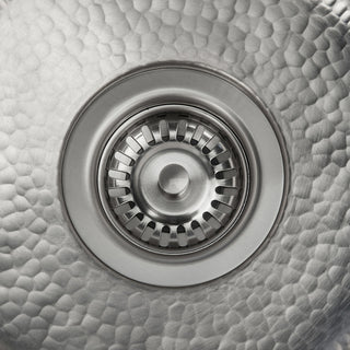 17" Large Square Hammered Copper Bar/Prep Sink, Nickel, Drain & Accessories