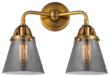 Small Cone Bath Vanity Light, Brushed Brass, Plated Smoke, Plated Smoke