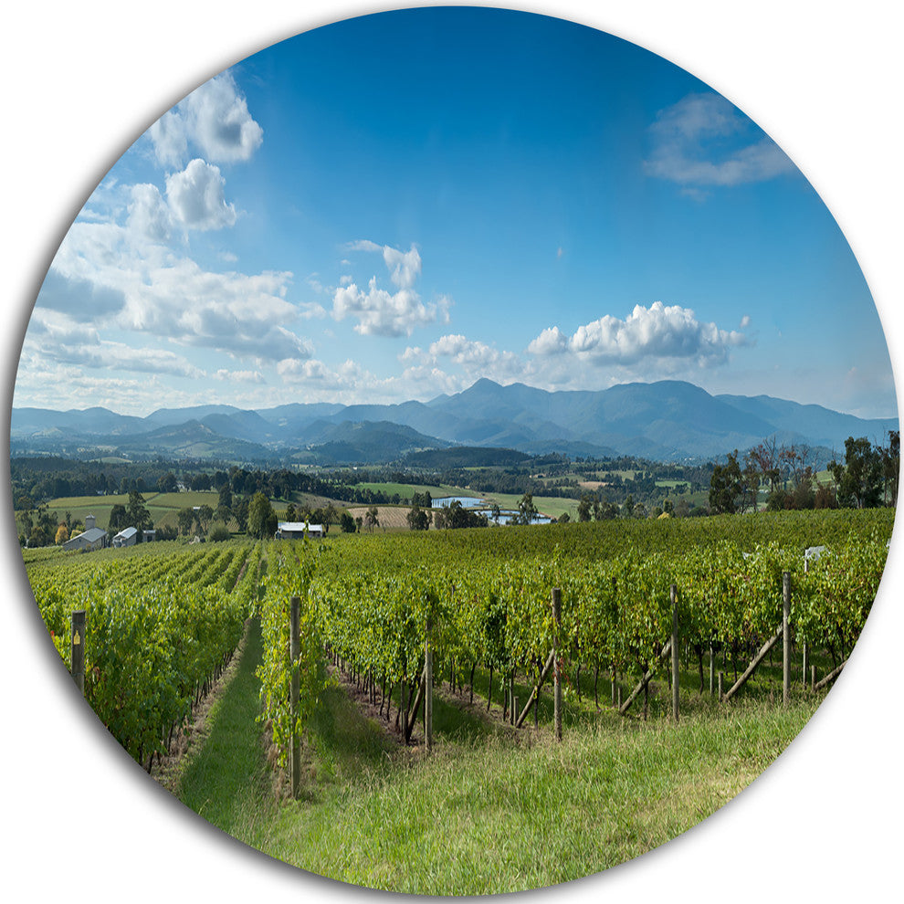 View Of The Yarra Valley Melbourne, Photo Large Disc Metal Artwork, 23"