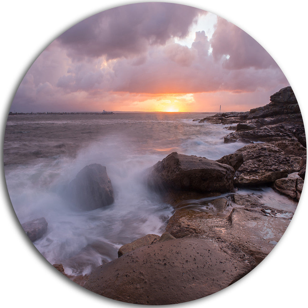 Stormy Waves In Beautiful Australia Beach, Seashore Disc Artwork, 36"
