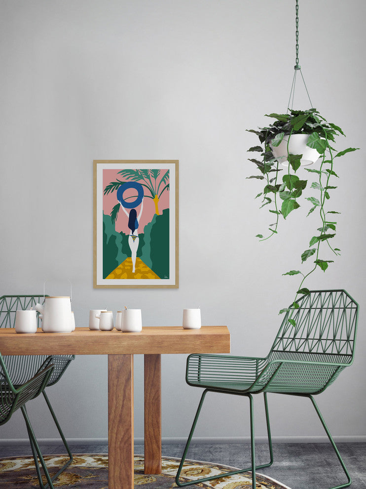 "Welcome Summer" Framed Painting Print, 12"x18"