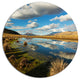 Clouds Reflecting In Mountain Lake, Landscape Disc Metal Wall Art, 23"
