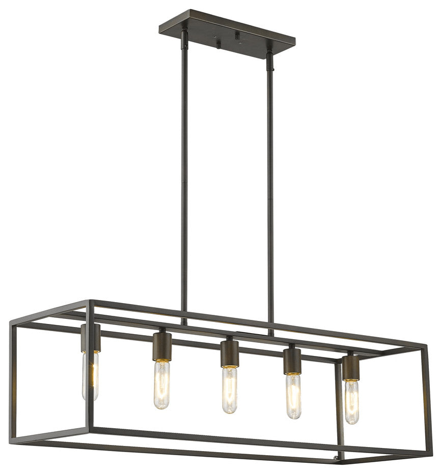 Cobar 5-Light Soil-Rubbed Bronze Island Pendant