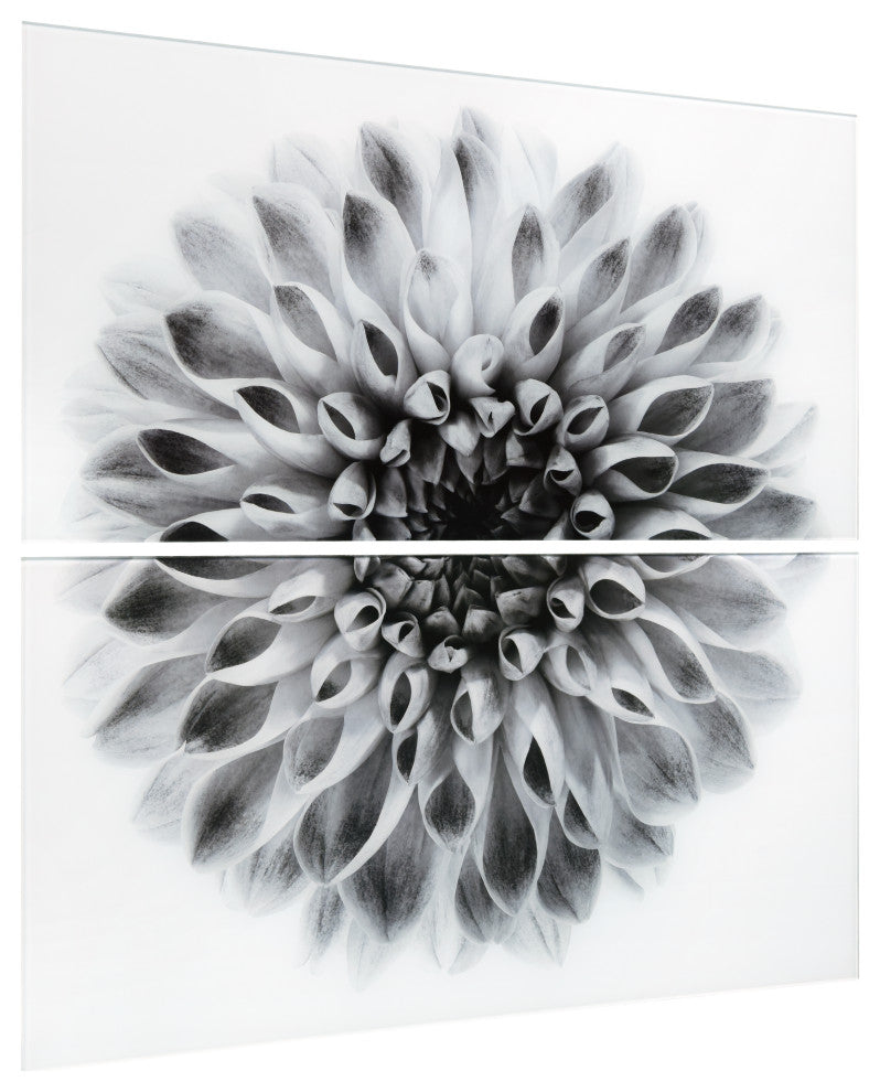 "Dahlia AB" Frameless Free Floating Tempered Glass Panel Graphic Wall Art Set