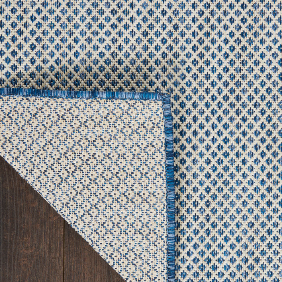 Nourison Courtyard 7' x 10' Ivory Blue Modern Area Rug