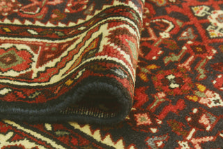 Fine Vintage Distressed Adnan Navy/Red Runner, 3'6 x 10'1