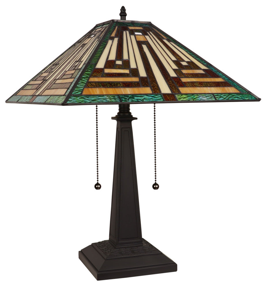 Firman Tiffany 2-Light Mission Table Lamp 16" Shade