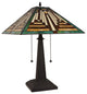 Firman Tiffany 2-Light Mission Table Lamp 16" Shade