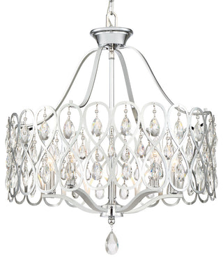 Quoizel LUL5022 Lulu 5 Light 22"W Crystal Drum Chandelier - Polished Chrome