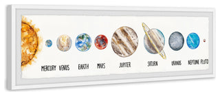 "The Planets in Order" Framed Painting Print, 45x15