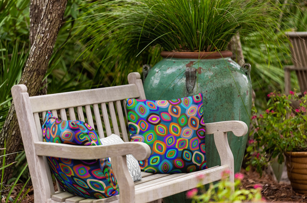 Modern Leaf Pile Indoor/Outdoor Throw Pillow