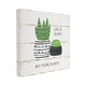 Life Is Short Cacti Succulents Wood Textured Design, 30"x30", Canvas Art
