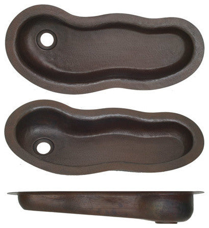 28" Copper Wave Trough Sink