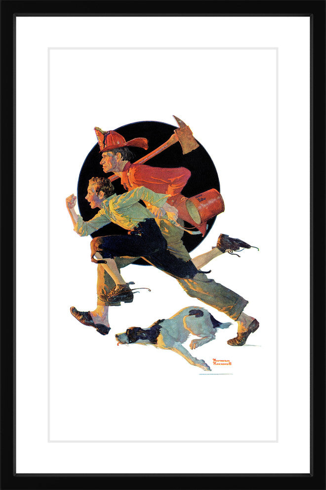 "To the Rescue" Framed Art Print by Norman Rockwell