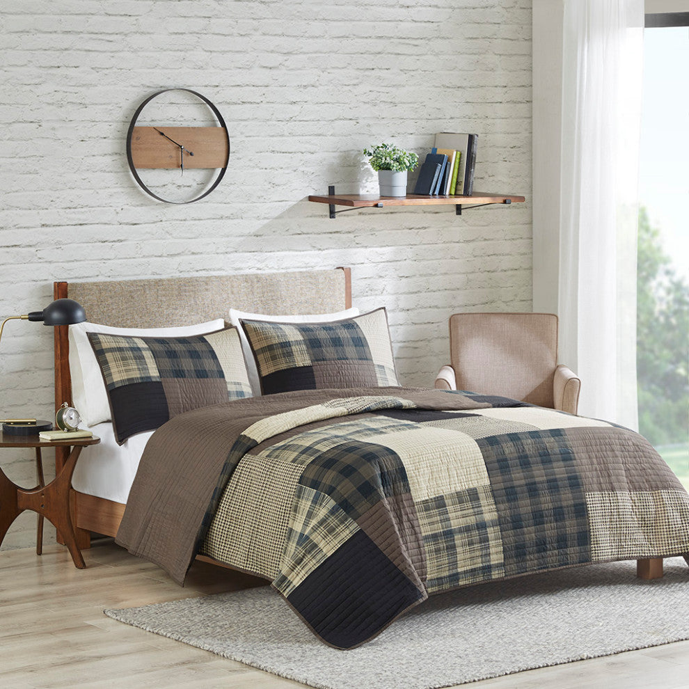 Woolrich Winter Hills Oversized Cotton Quilt Set, Tan