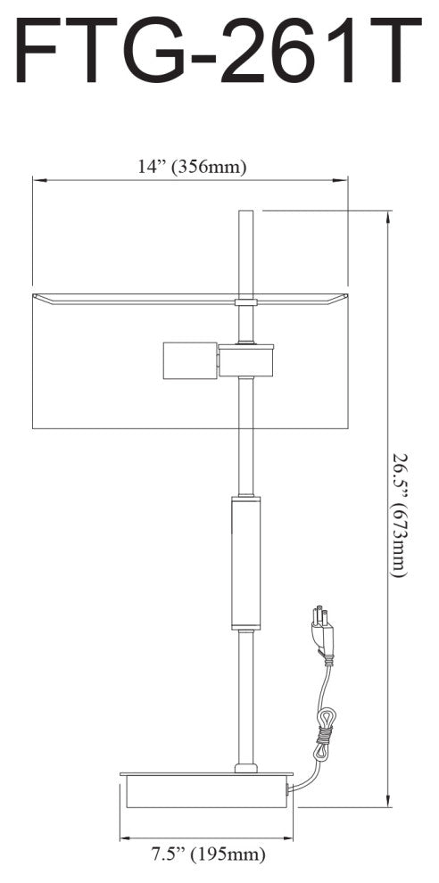 Fitzgerald Modern 1 Light Aged Brass White Metal Table Lamp, Task