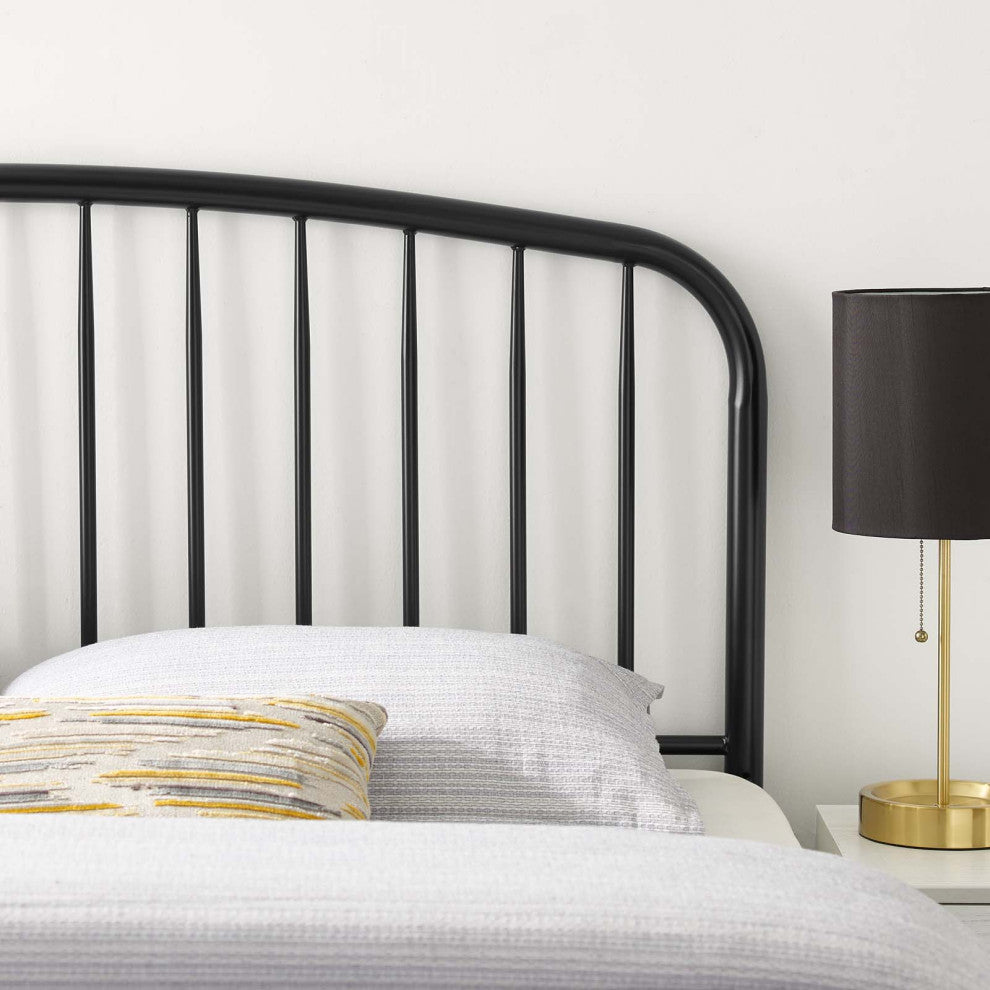 Headboard, Queen Size, Metal, Black, Modern Farmhouse, Bedroom Master Suite