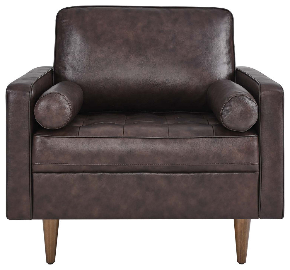 Valour Leather Armchair, Brown