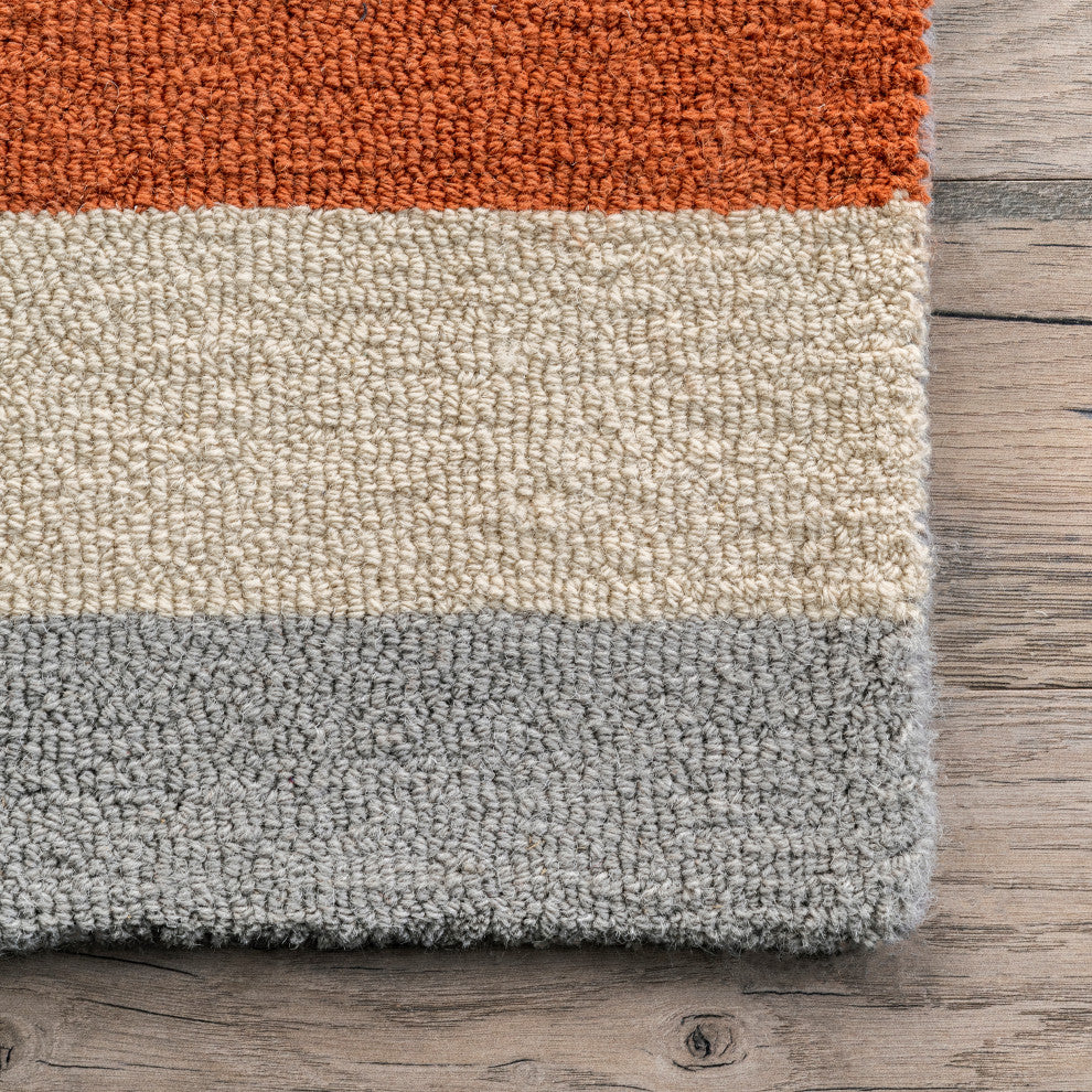 Nuloom Cori Wool Abstract Contemporary Area Rug, Peach 5'x8'