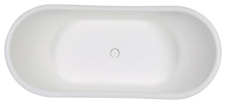 67" White Matte Pedestal Solid Surface Resin Bathtub