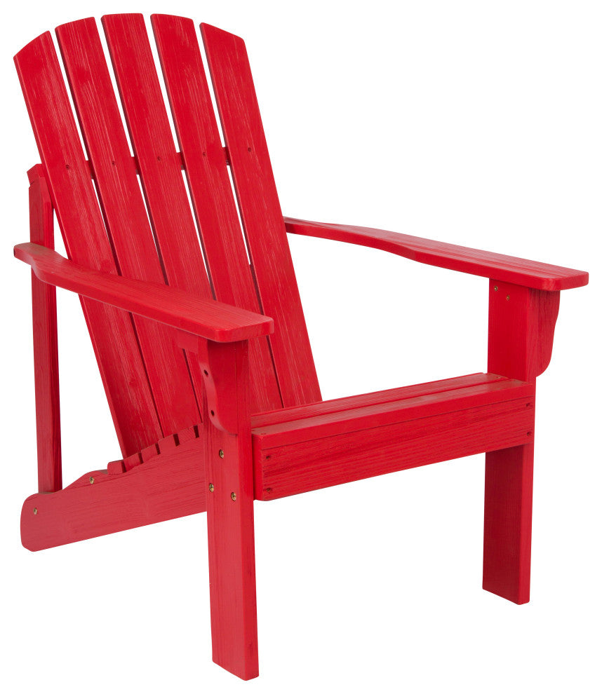 Shine Company 4626Cr Mid-Century Modern Adirondack Chair, Chili Red