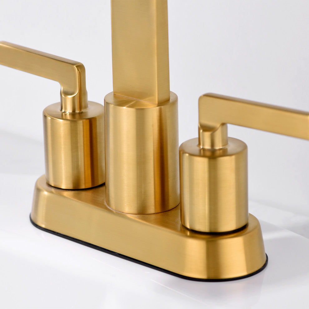 Luxier MSC14-T Single-Handle Bathroom Faucet With Drain, Brushed Gold