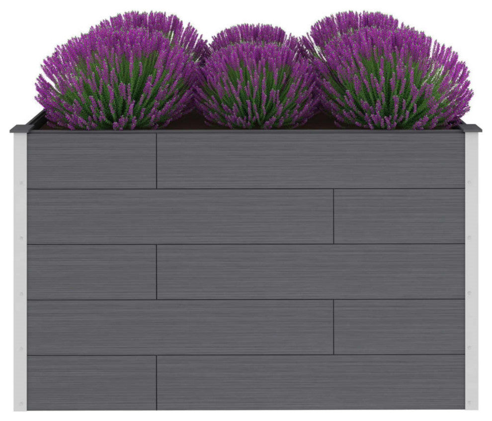 Vidaxl Garden Raised Bed Wpc 59.1"x39.4"x35.8" Gray