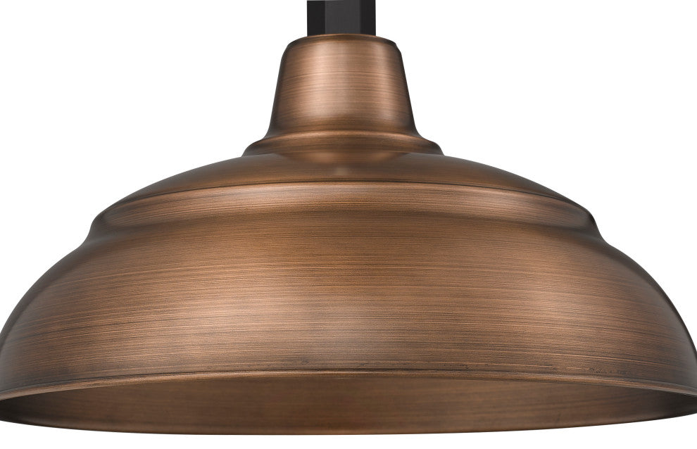 R Series Collection 1-Light 14" RLM Warehouse Shade, Natural Copper