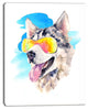 "Siberian Husky Dog in Sunglasses" Animal Art Canvas Print, 12"x20"