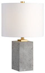 Uttermost Drexel Concrete Block Lamp, Gray and Gold