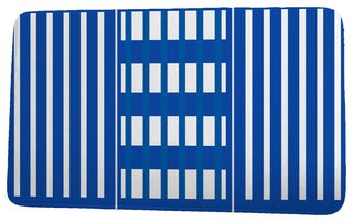 Sail, Sun, & Fun Beach Blanket Stripe Print Bath Mat, Blue, 21"x34"