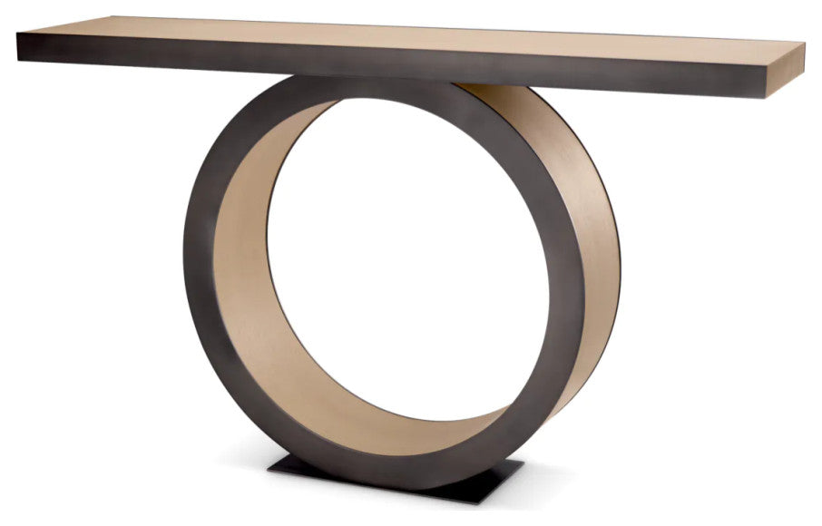 Oak Ring Console Table, Eichholtz Odis, Brown