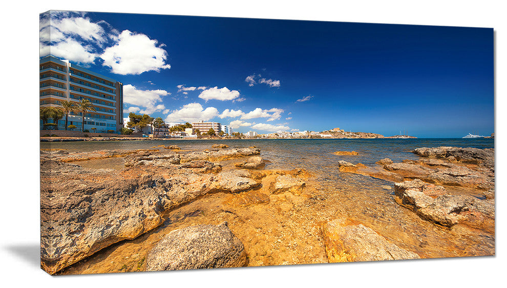"Paradise Beach in Ibiza Island" Seashore Photo Wall Art, 32"x16"