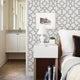 Trellis Peel and Stick Vinyl Wallpaper, Light Gray, 24"w X 60"h