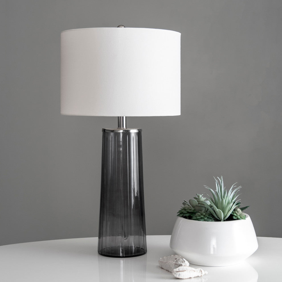 Nuloom 22" Pleated Glass Vase Cotton Shade Table Lamp