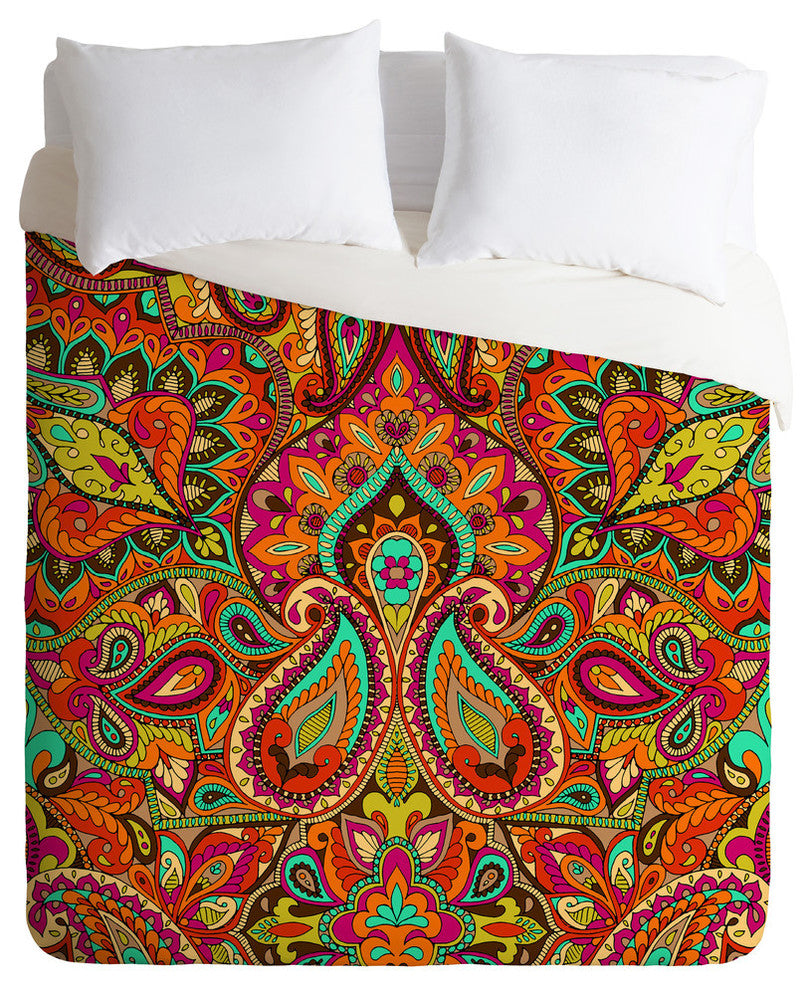 Deny Designs Aimee St Hill Paisley Orange Duvet Cover - Lightweight