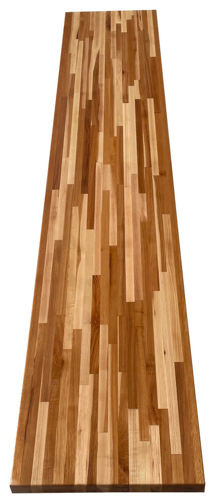 Sturdy 18" Deep Butcher Block Countertop, Hickory, 18" X 96"