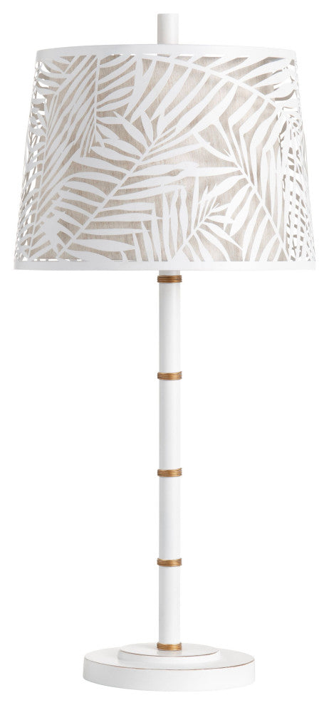 Palm Harbor 31" Table Lamp With Metal Tapered Drum Shade, White
