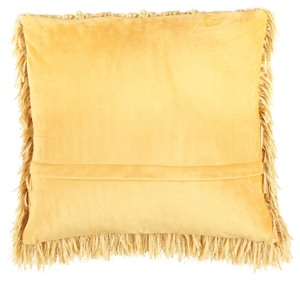 Mina Victory TL048 Throw Pillow, Yellow, 20" x 20"