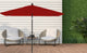 Pismo Dawn 9'x7' Rectangular Premium Push Tilt Market Umbrella, Black Frame, Joc