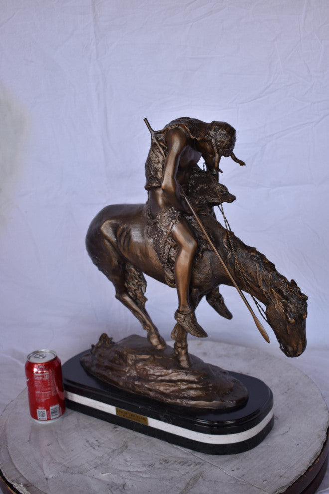 End of The Trail, a James Fraser Replica Bronze Statue - Size: 7"L x 20"W x 21