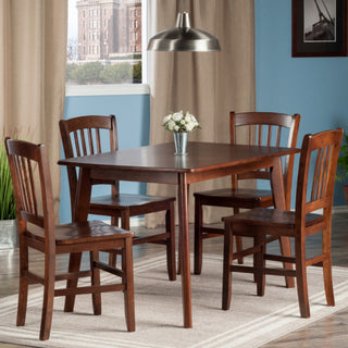 Shaye 5-PC Set Dining Table w/ Slat Back Chairs