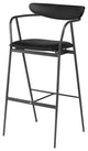Gianni Raven Leather Bar Stool