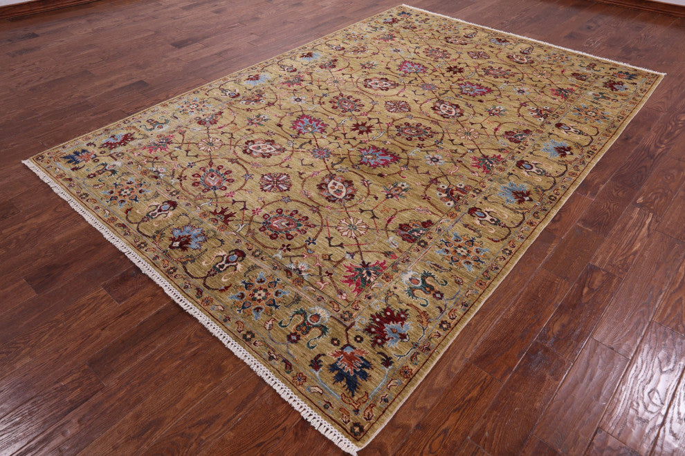 6' 11" X 10' 2" Persian Tabriz Hand-Knotted Wool Rug Q11307