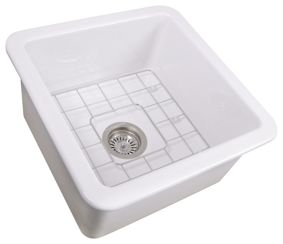 Nantucket Sinks Dualmount Fireclay Kitchen Sink Wellfleet, 18"