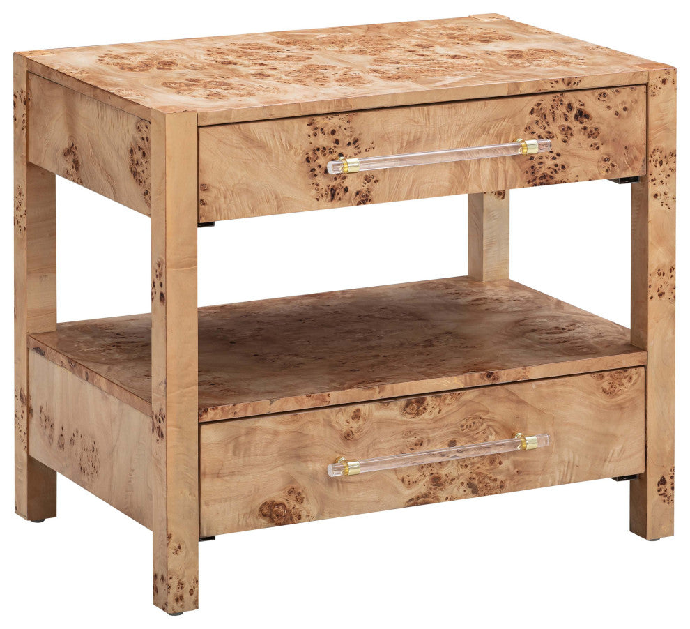 Brandyss Natural Burl Nightstand