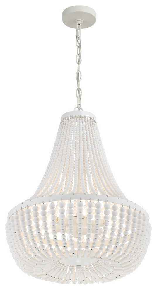 Crystorama Rylee 6 Light Chandelier 608-MT, Matte White