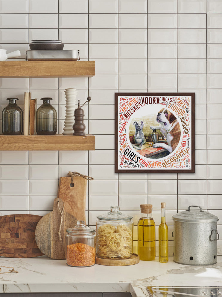 "At the Bar" Framed Painting Print, 32"x32"