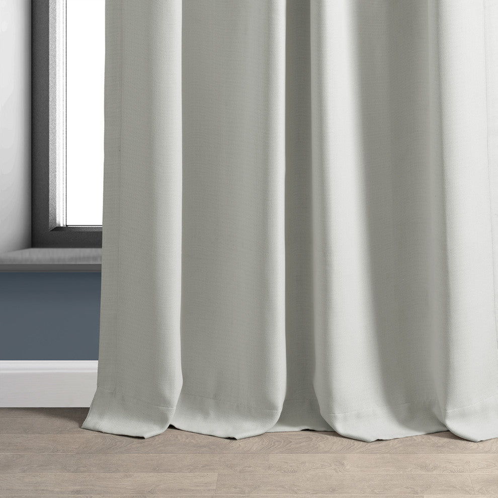 Chalk Off White Textured Bellino Room Darkening Curtain Single Panel, 50"x120"